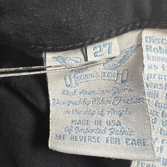 Vtg Y2K Robins Jeans Stretch Blk Denim Low Rise Chapa Embroidered Navaho Aztec - Picture 10 of 16